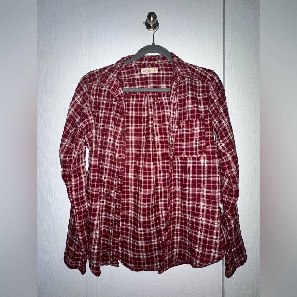 Hollister Red Plaid Flannel